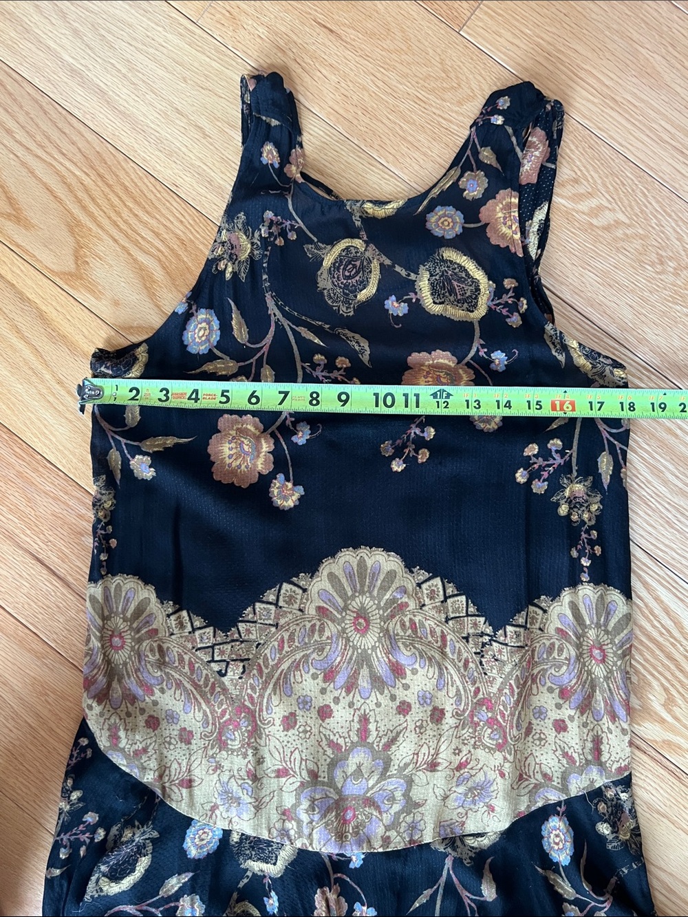 Free People Black mini Dress with Gold Floral Accents - Picture 4 of 5